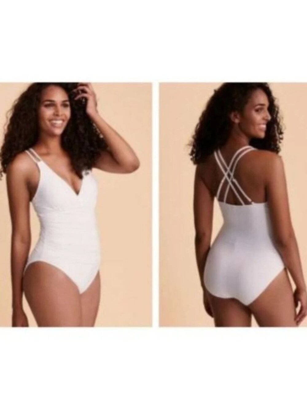 🆕LA BLANCA Island Goddess One Piece Swimsuit White 6
